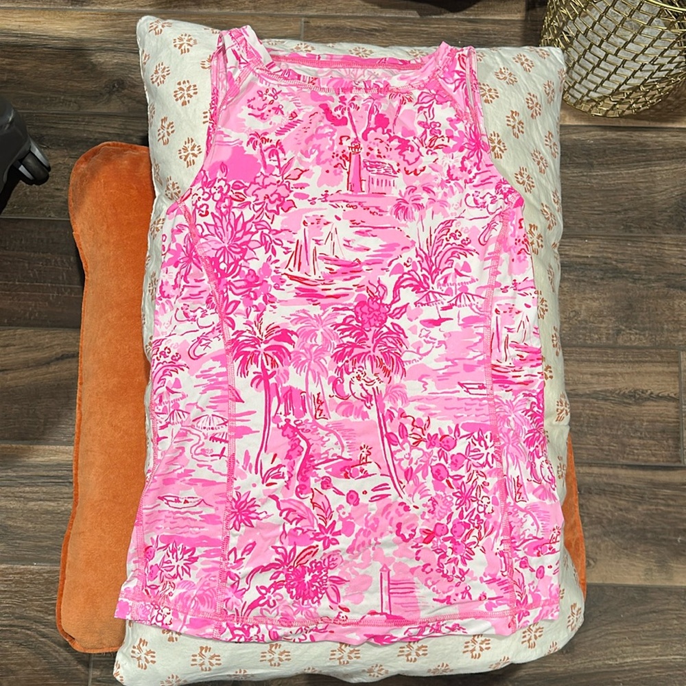 Sz XXS Lilly Pulitzer pink/white sleeveless top
